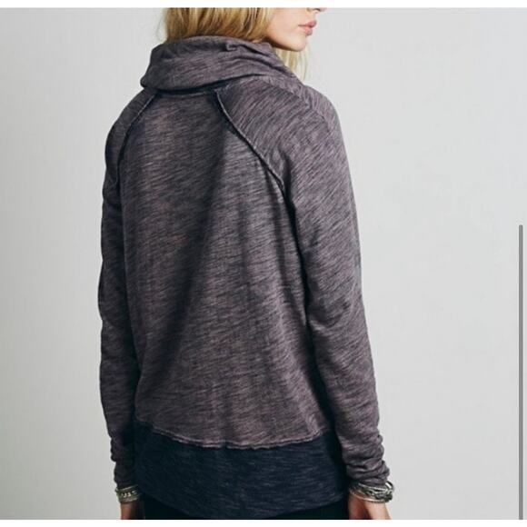 Free People FP Beach Cocoon Cowl Neck Pullover One Body Sweater Heather Purple - Picture 3 of 12